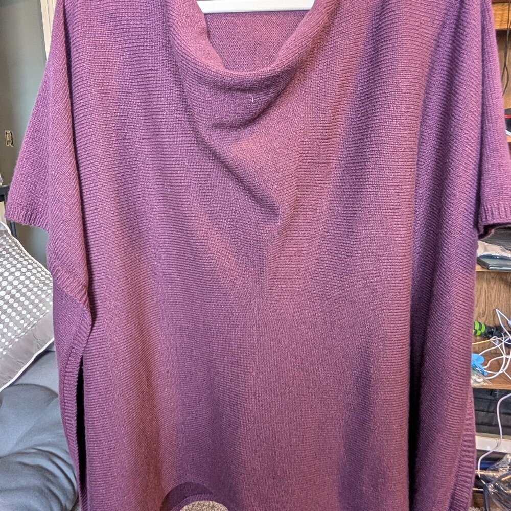 Ann Taylor Cowl Neck Poncho.  XS/S. Color: Plum Rose